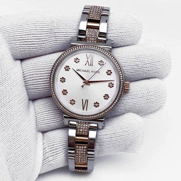 Michael Kors Sofie Chrystal Stainless Steel Silver Dial Ladies Watch MK3880